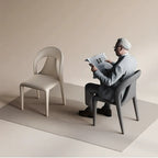 Modern Faux Leather Curved Back Armless Dining Chair Set of 2