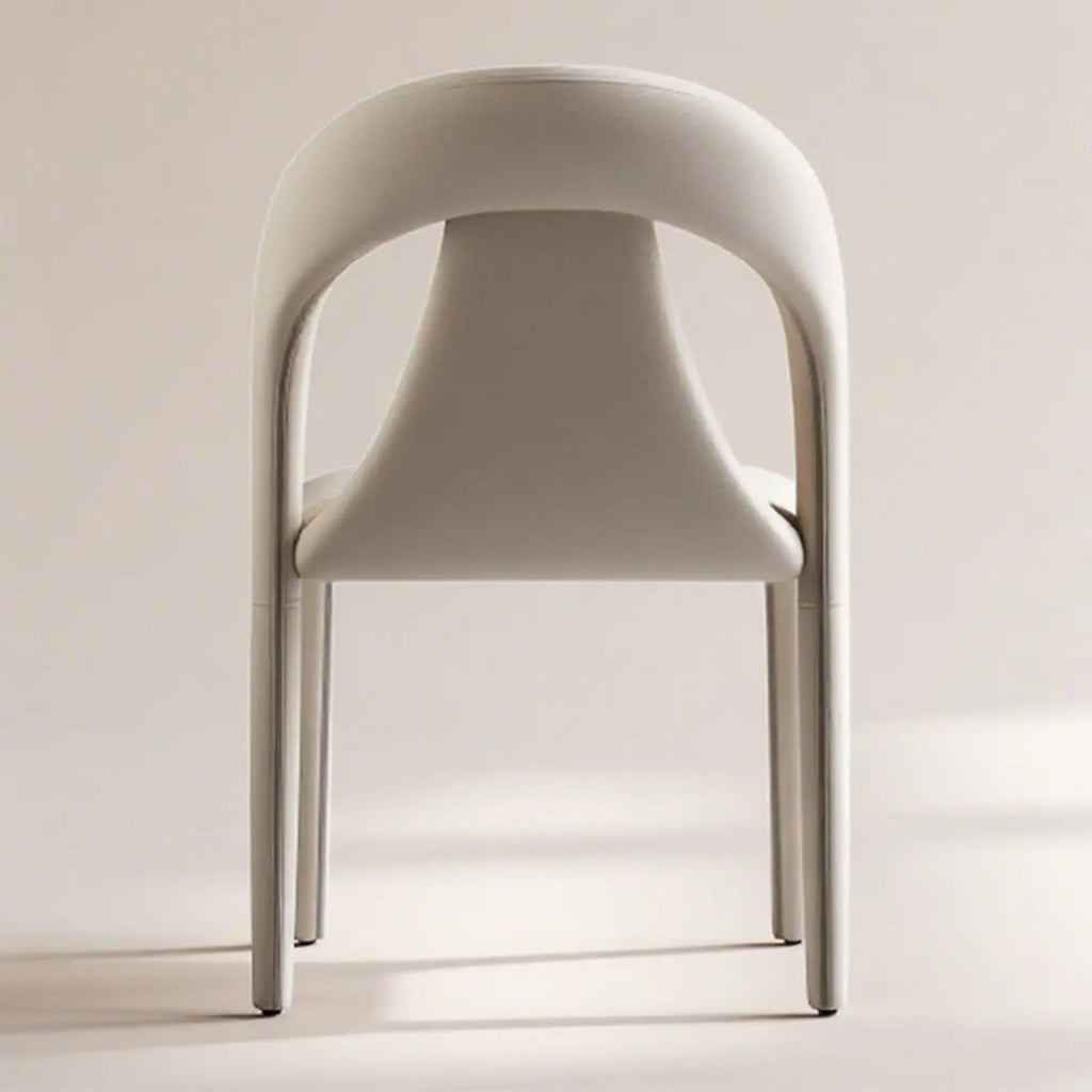 Modern Faux Leather Curved Back Armless Dining Chair Set of 2
