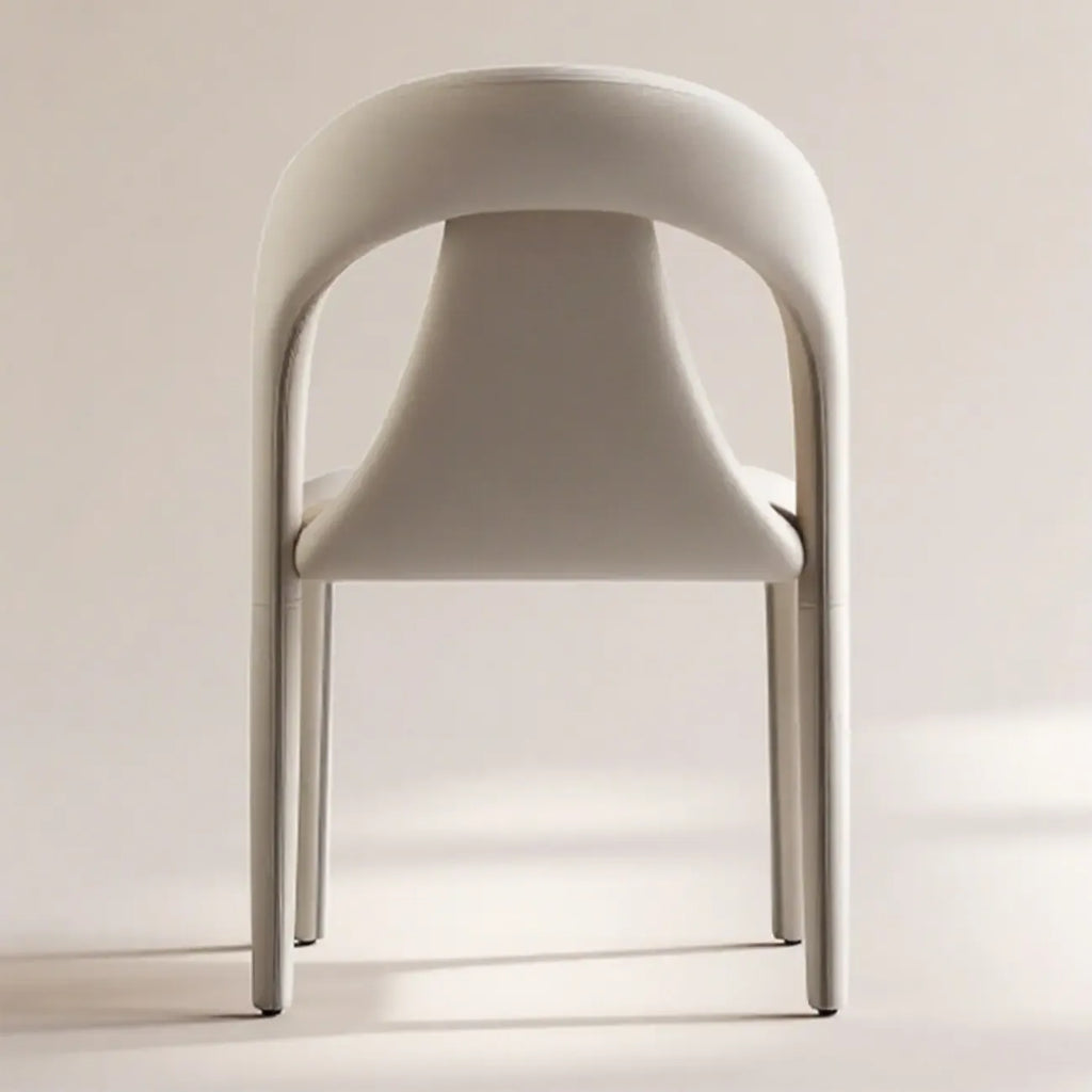 Modern Faux Leather Curved Back Armless Dining Chair Set of 2