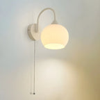 Dome-Shape White Wall Sconce with White Glass Shade