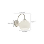 Dome-Shape White Wall Sconce with White Glass Shade