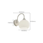Dome-Shape White Wall Sconce with White Glass Shade