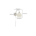 Dome-Shape White Wall Sconce with White Glass Shade