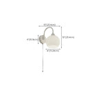 Dome-Shape White Wall Sconce with White Glass Shade