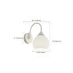 Dome-Shape White Wall Sconce with White Glass Shade