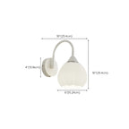 Dome-Shape White Wall Sconce with White Glass Shade