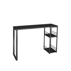 Modern Stone Top Metal 2-Shelf Bar Table for Kitchen Pub