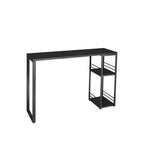 Modern Stone Top Metal 2-Shelf Bar Table for Kitchen Pub