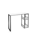 Modern Stone Top Metal 2-Shelf Bar Table for Kitchen Pub