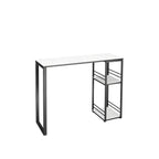 Modern Stone Top Metal 2-Shelf Bar Table for Kitchen Pub