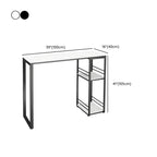 Modern Stone Top Metal 2-Shelf Bar Table for Kitchen Pub