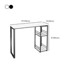 Modern Stone Top Metal 2-Shelf Bar Table for Kitchen Pub