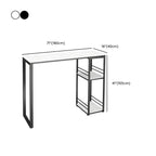 Modern Stone Top Metal 2-Shelf Bar Table for Kitchen Pub