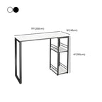 Modern Stone Top Metal 2-Shelf Bar Table for Kitchen Pub