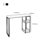 Modern Stone Top Metal 2-Shelf Bar Table for Kitchen Pub