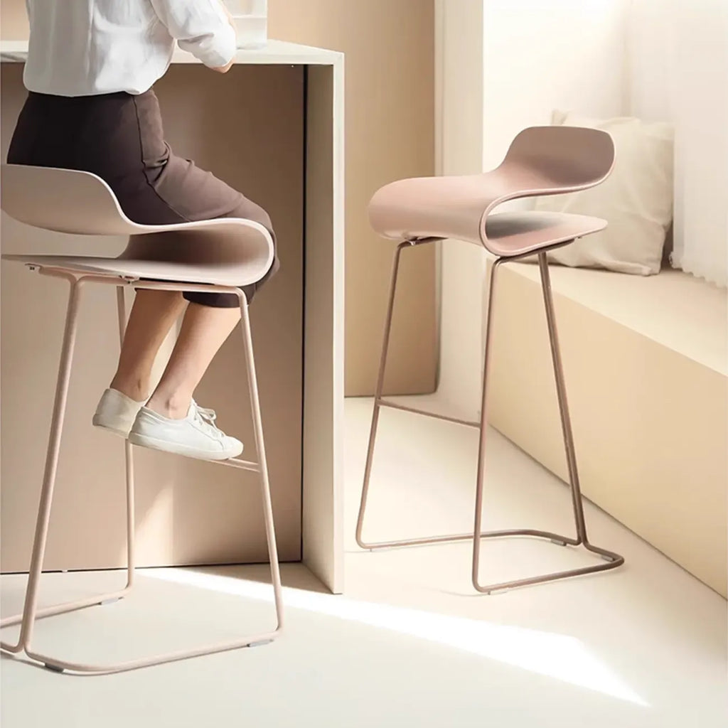 Industrial Plastic Steel Frame Low Back Armless Bar Stool