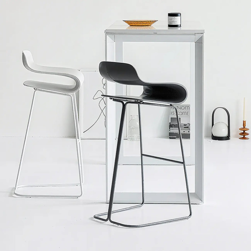 Industrial Plastic Steel Frame Low Back Armless Bar Stool