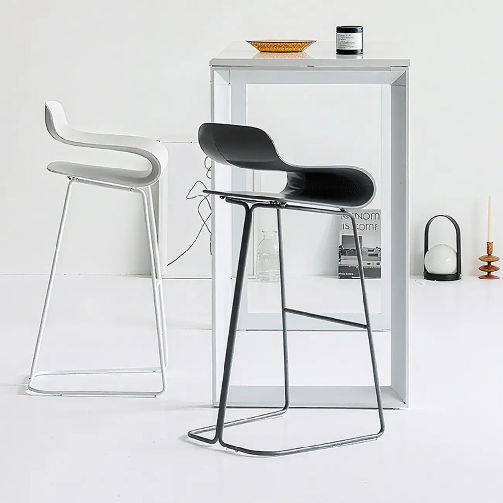 Industrial Plastic Steel Frame Low Back Armless Bar Stool