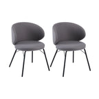 Modern Leathaire Upholstered Metal Leg Dining Chair