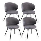 Modern Leathaire Upholstered Metal Leg Dining Chair