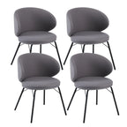Modern Leathaire Upholstered Metal Leg Dining Chair