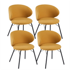 Modern Leathaire Upholstered Metal Leg Dining Chair