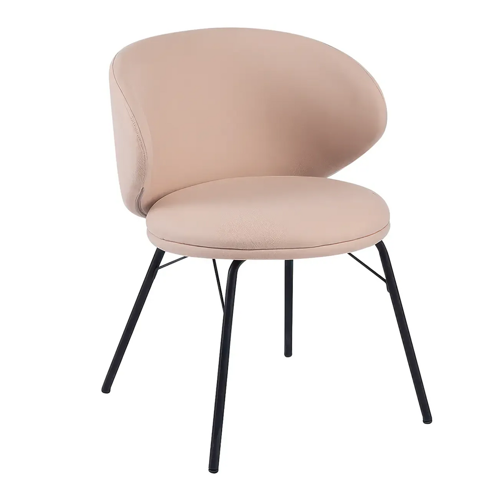 Modern Leathaire Upholstered Metal Leg Dining Chair
