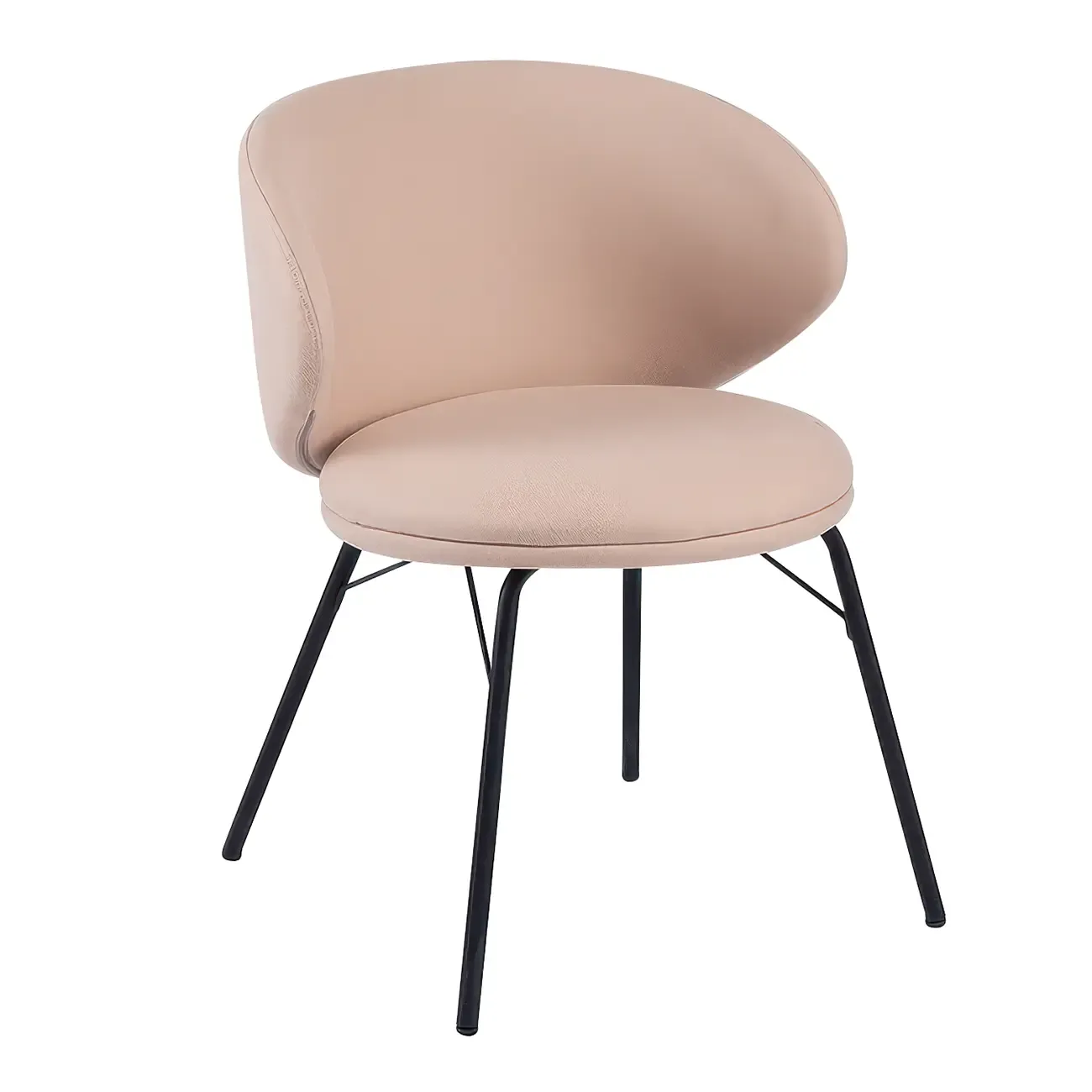 Modern Leathaire Upholstered Metal Leg Dining Chair