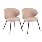 Modern Leathaire Upholstered Metal Leg Dining Chair