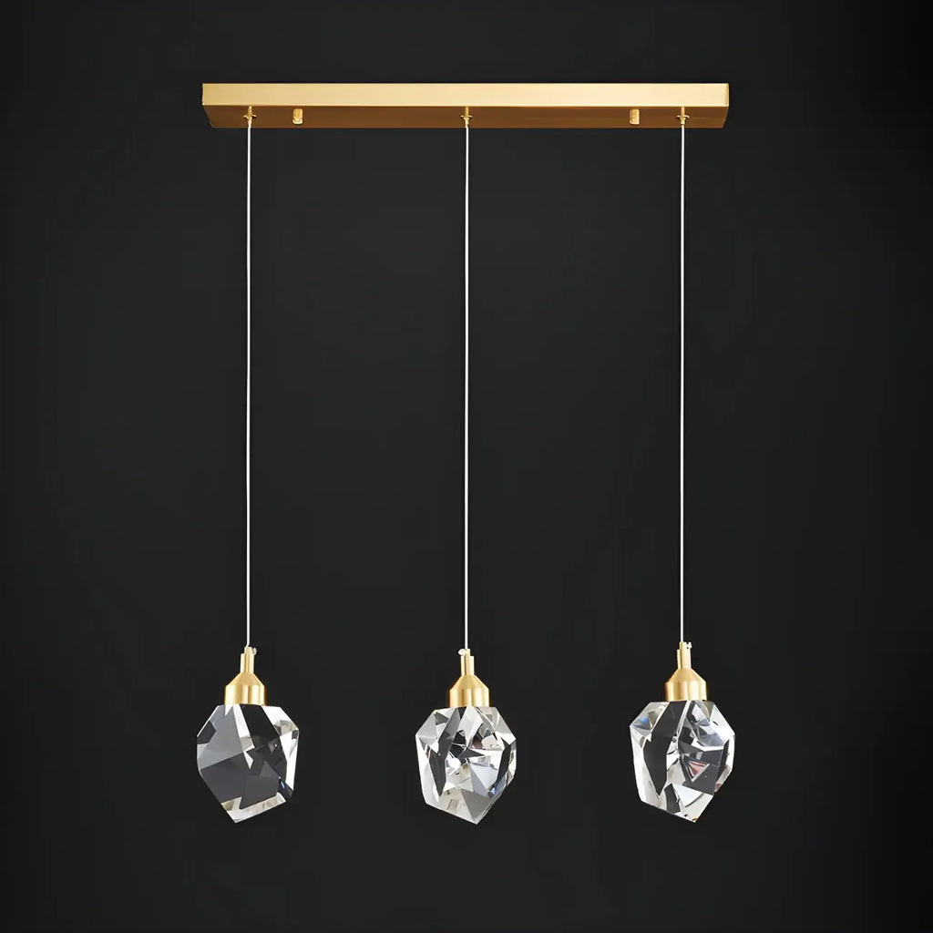 3-Light Modern Crystal Island Pendant Light for Kitchen