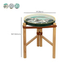 Scandinavian Round End Table with Ceramic Tray Top