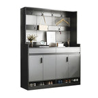 Modern Grey Shoe Storage Cabinet Rectangular Adjustable Shelves