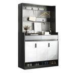 Modern Grey Shoe Storage Cabinet Rectangular Adjustable Shelves
