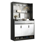 Modern Grey Shoe Storage Cabinet Rectangular Adjustable Shelves