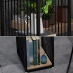 Modern Natural Wooden Metal Storage Bar Tables