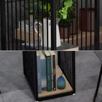 Modern Natural Wooden Metal Storage Bar Tables