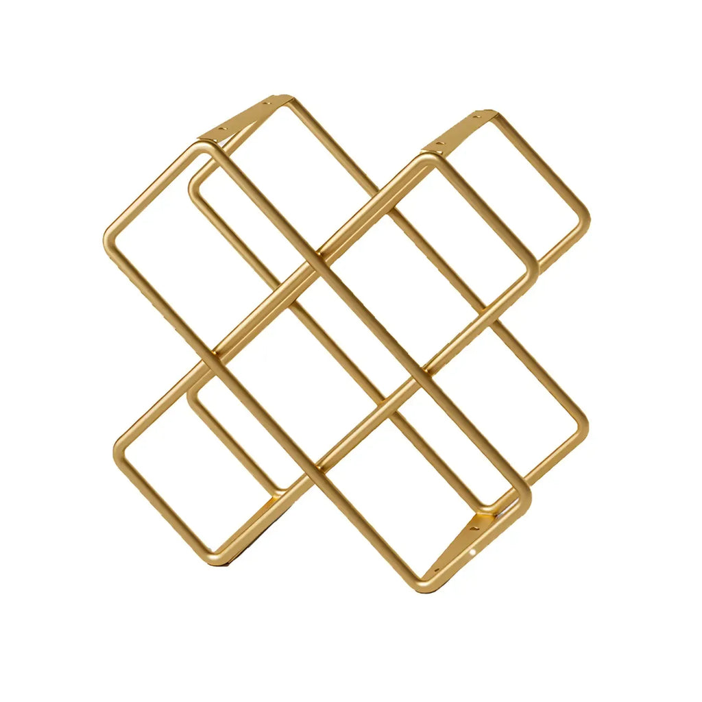 Tabletop Gold Metal Stackable Wine Bottle Rack