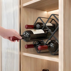 Tabletop Gold Metal Stackable Wine Bottle Rack
