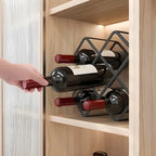 Tabletop Gold Metal Stackable Wine Bottle Rack
