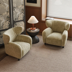 Modern Chenille Fabric Wingback Accent Chair with Arms