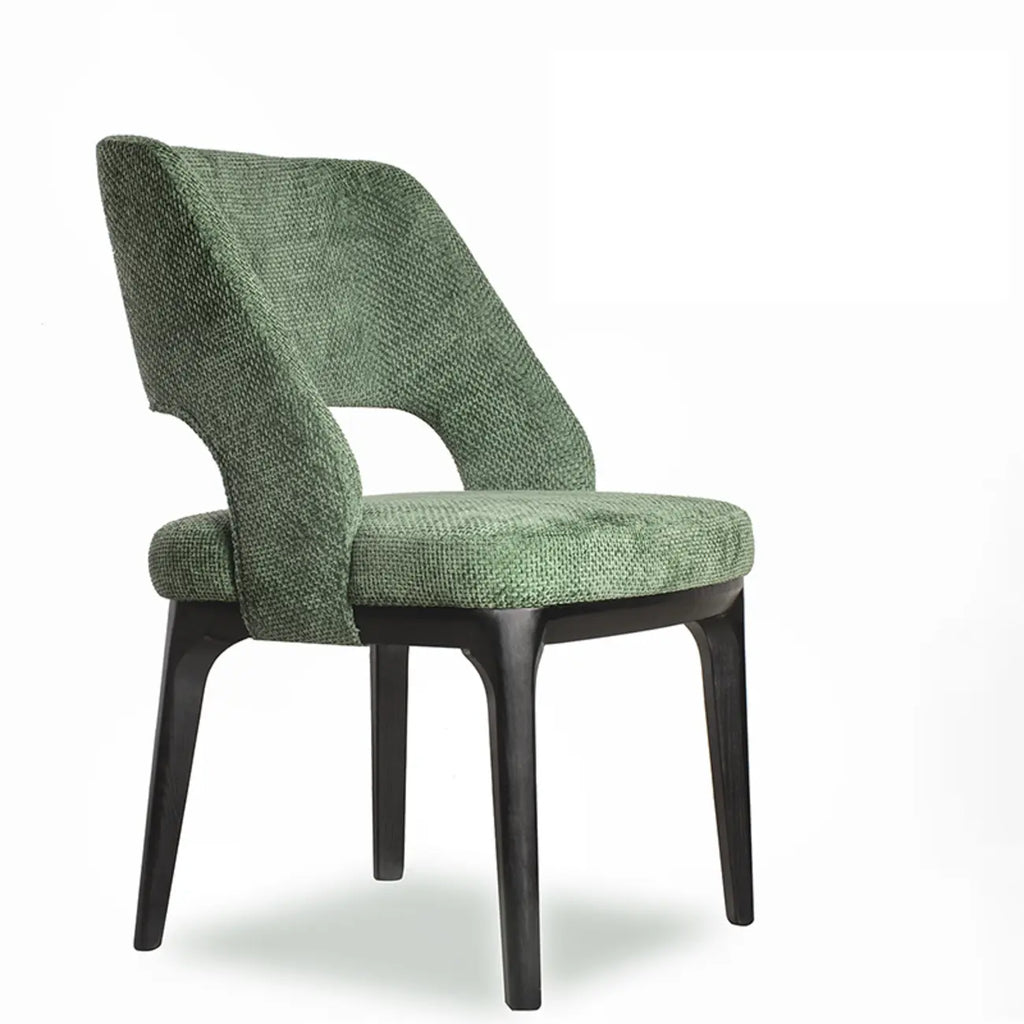 Modern Green Cotton Linen Upholstered Dining Chair