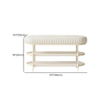 Elegant Oval Metal Cushioned Shoe Rack Bench