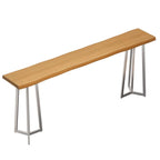 Stylish Sliver Base Wooden Bar Height Table for Pub