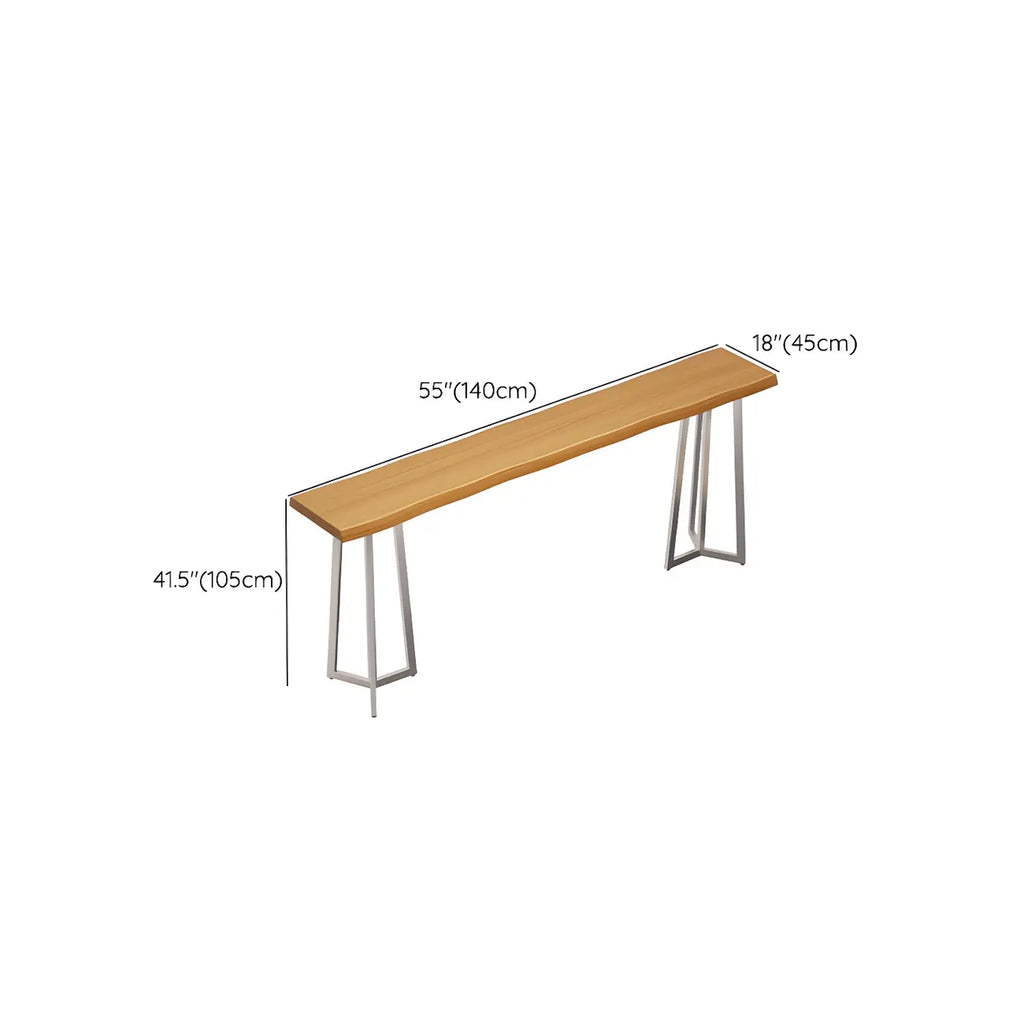 Stylish Sliver Base Wooden Bar Height Table for Pub