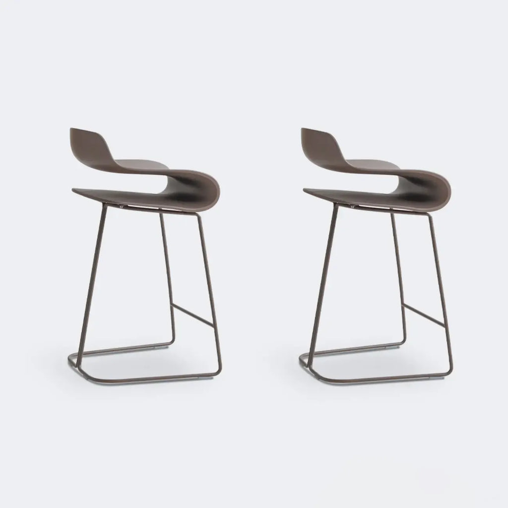 Industrial Plastic Steel Frame Low Back Armless Bar Stool