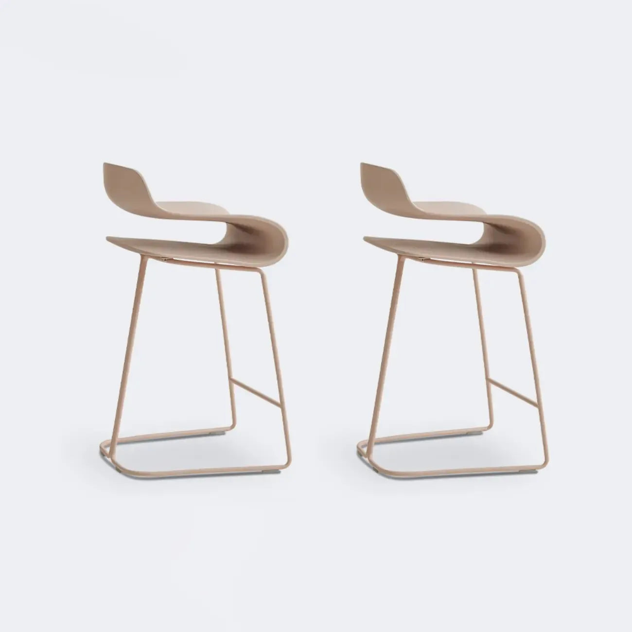 Industrial Plastic Steel Frame Low Back Armless Bar Stool