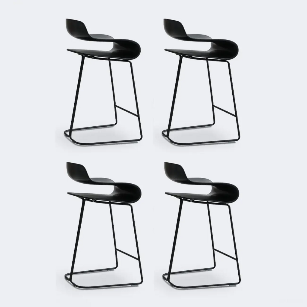Industrial Plastic Steel Frame Low Back Armless Bar Stool