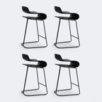 Industrial Plastic Steel Frame Low Back Armless Bar Stool