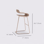 Industrial Plastic Steel Frame Low Back Armless Bar Stool