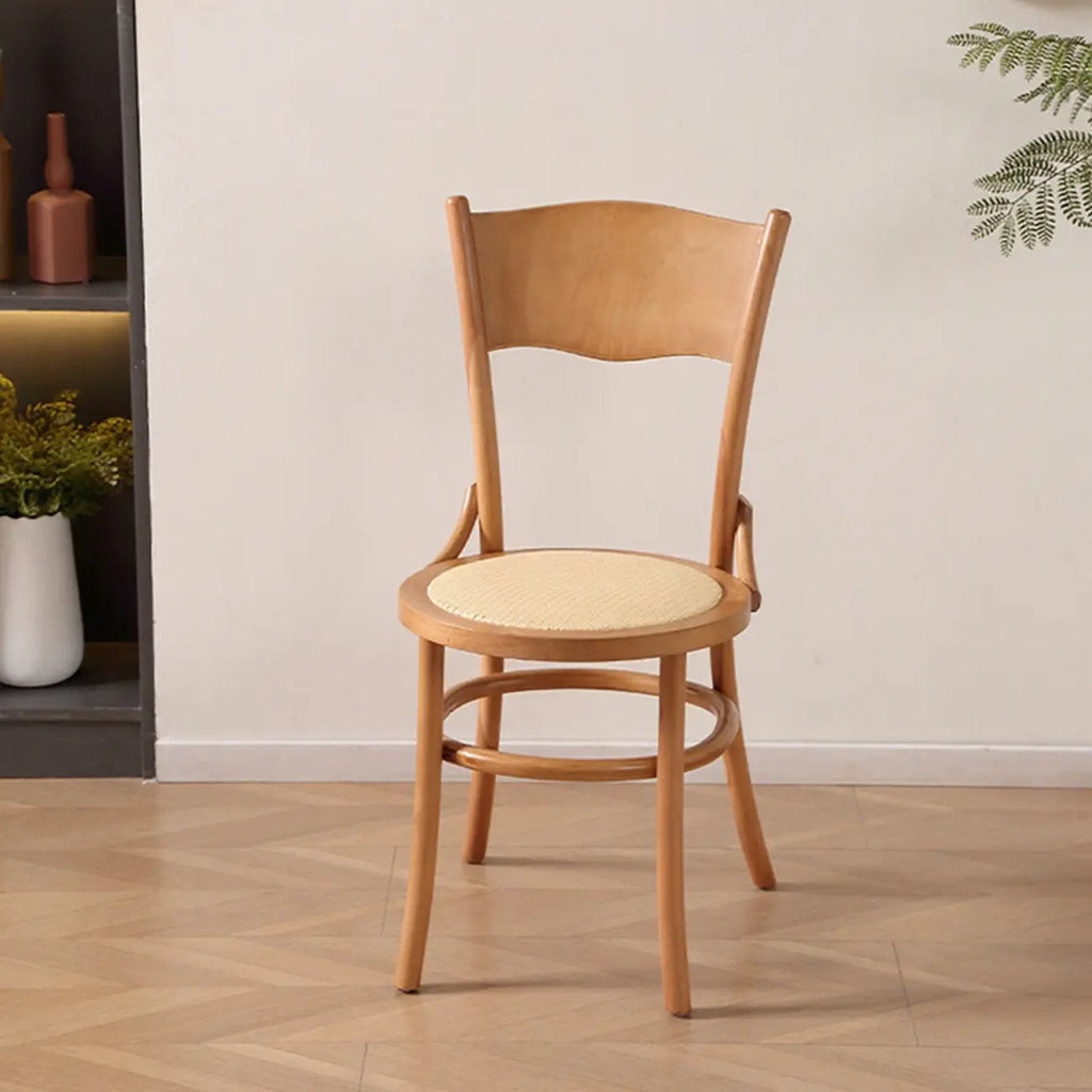 Mid-Century Modern Round Wood Dining Chair